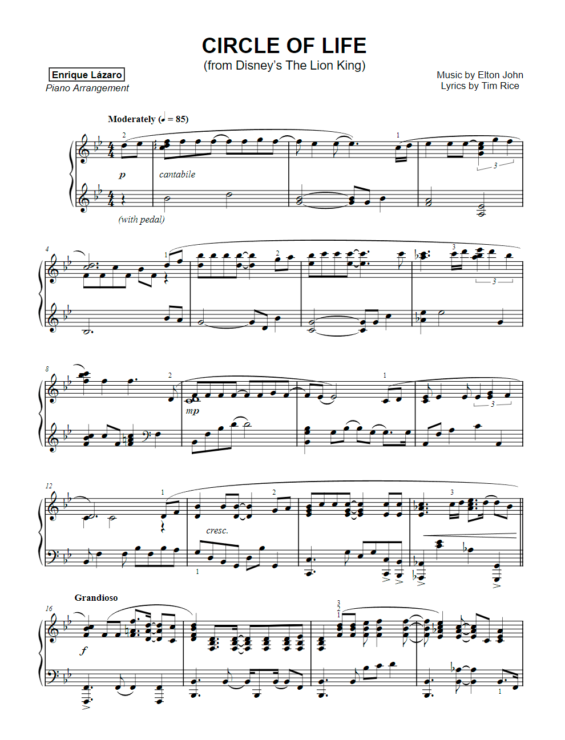 Circle_of_life_Sheet Music