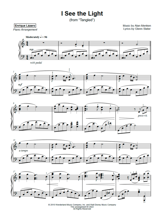 tangled sheet music