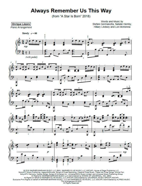 A Star is born sheet music